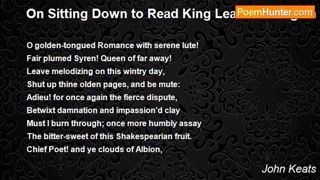 John Keats - On Sitting Down to Read King Lear Once Again