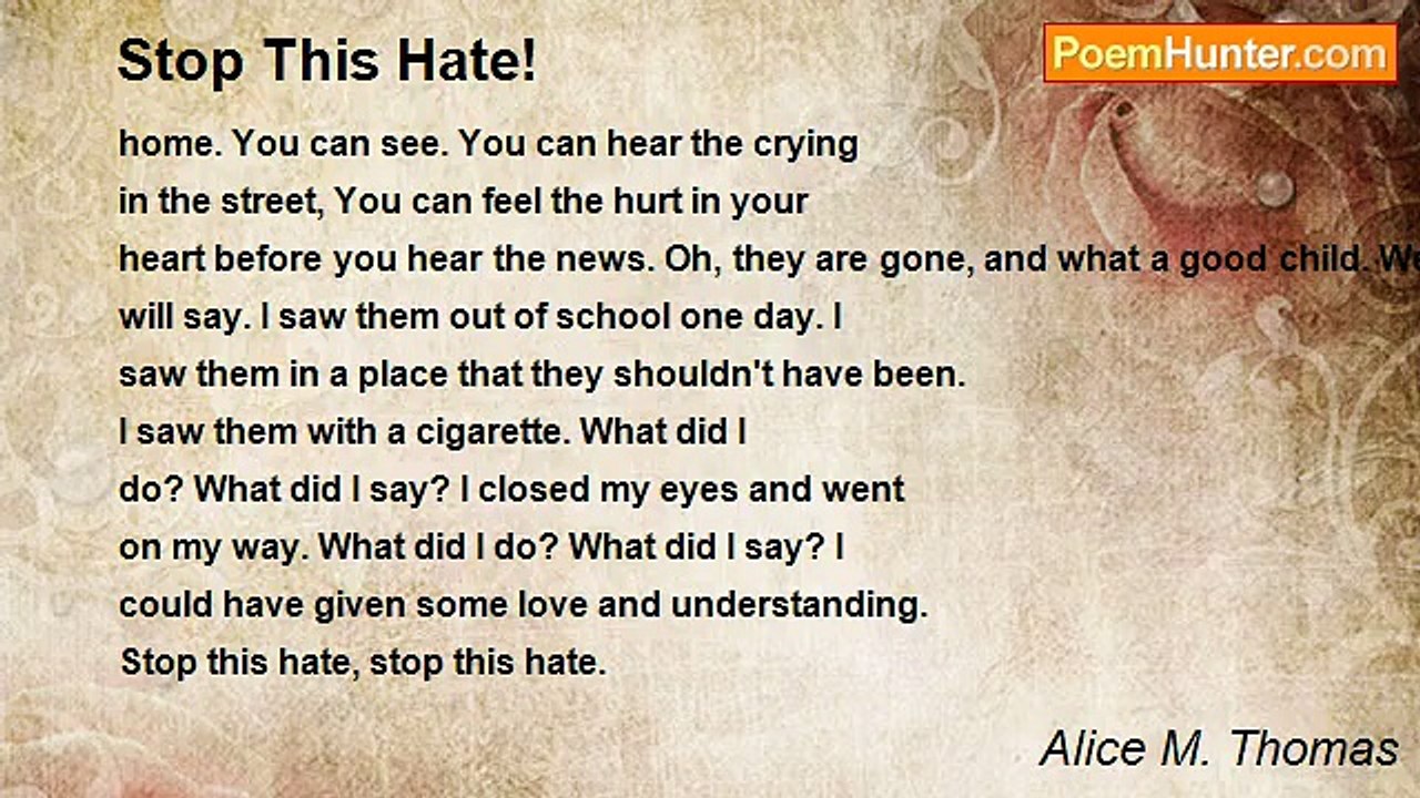Alice M. Thomas - Stop This Hate!