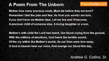 Andrew G. Collins, Sr. - A Poem From The Unborn