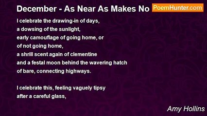 Amy Hollins - December - As Near As Makes No Matter