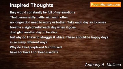 Anthony A. Malissa - Inspired Thoughts
