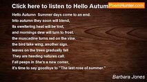 Barbara Jones - Click here to listen to Hello Autumn