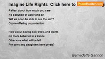 Bernadette Gannon - Imagine Life Rights  Click here to listen to Imagine Life's Rights