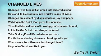 Berthe N. Welch - CHANGED LIVES