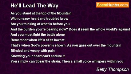 Betty Thompson - He'll Lead The Way