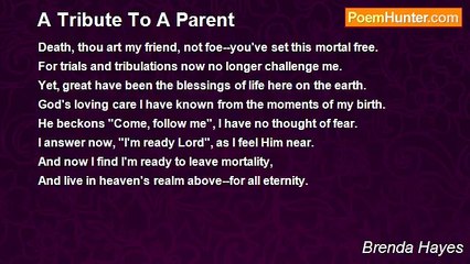 Brenda Hayes - A Tribute To A Parent