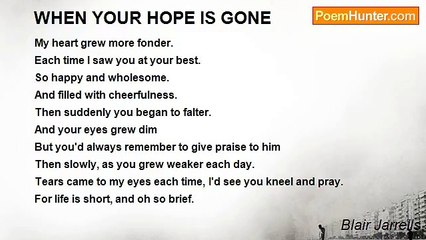 Blair Jarrells - WHEN YOUR HOPE IS GONE