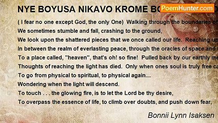 Bonnii Lynn Isaksen - NYE BOYUSA NIKAVO KROME BOGA ODNAVO