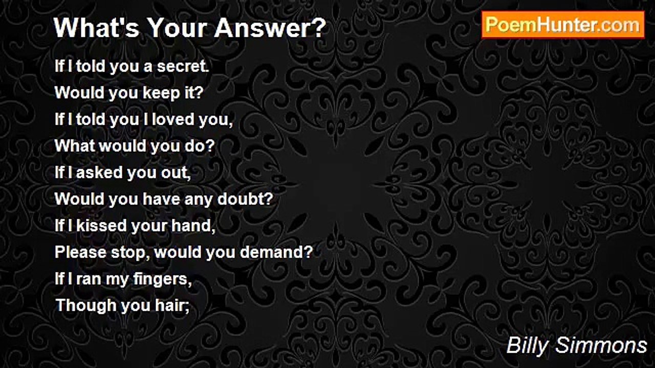 Billy Simmons - What's Your Answer?