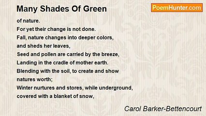 Carol Barker-Bettencourt - Many Shades Of Green