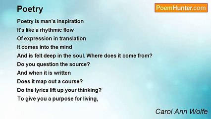 Carol Ann Wolfe - Poetry