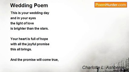 Charlotte L. Ashberger - Wedding Poem