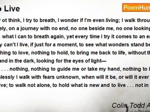 Colin Todd Andreas - To Live