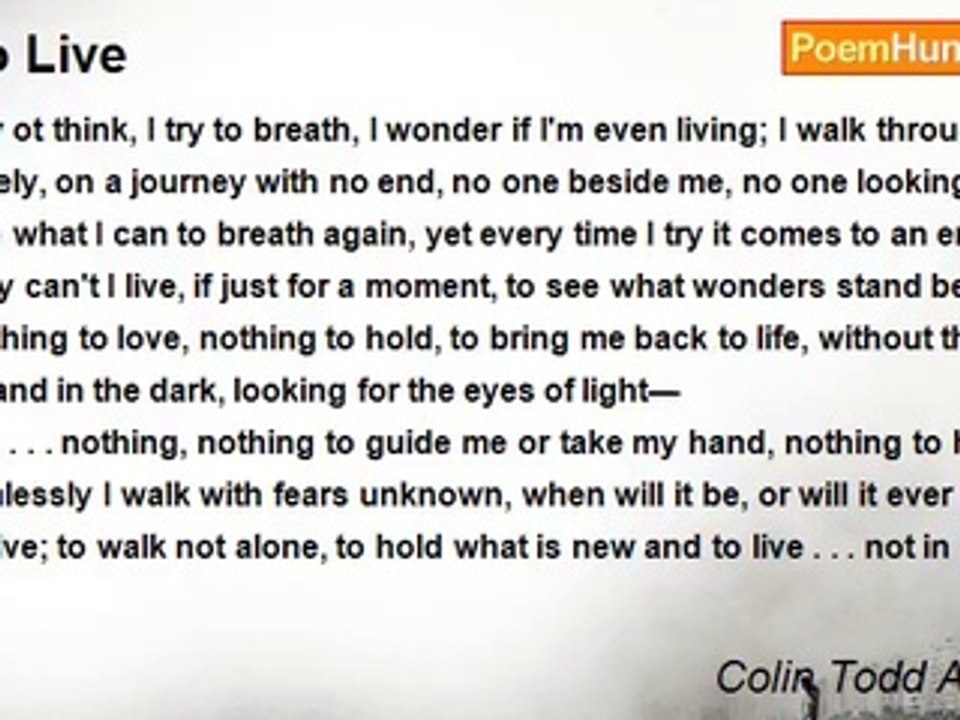 Colin Todd Andreas - To Live