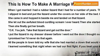 Daniel W. Hunt - This Is How To Make A Marriage Work