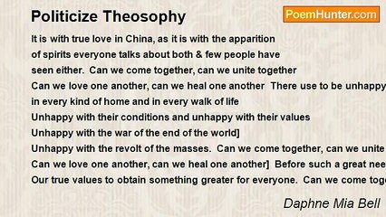 Daphne Mia Bell - Politicize Theosophy