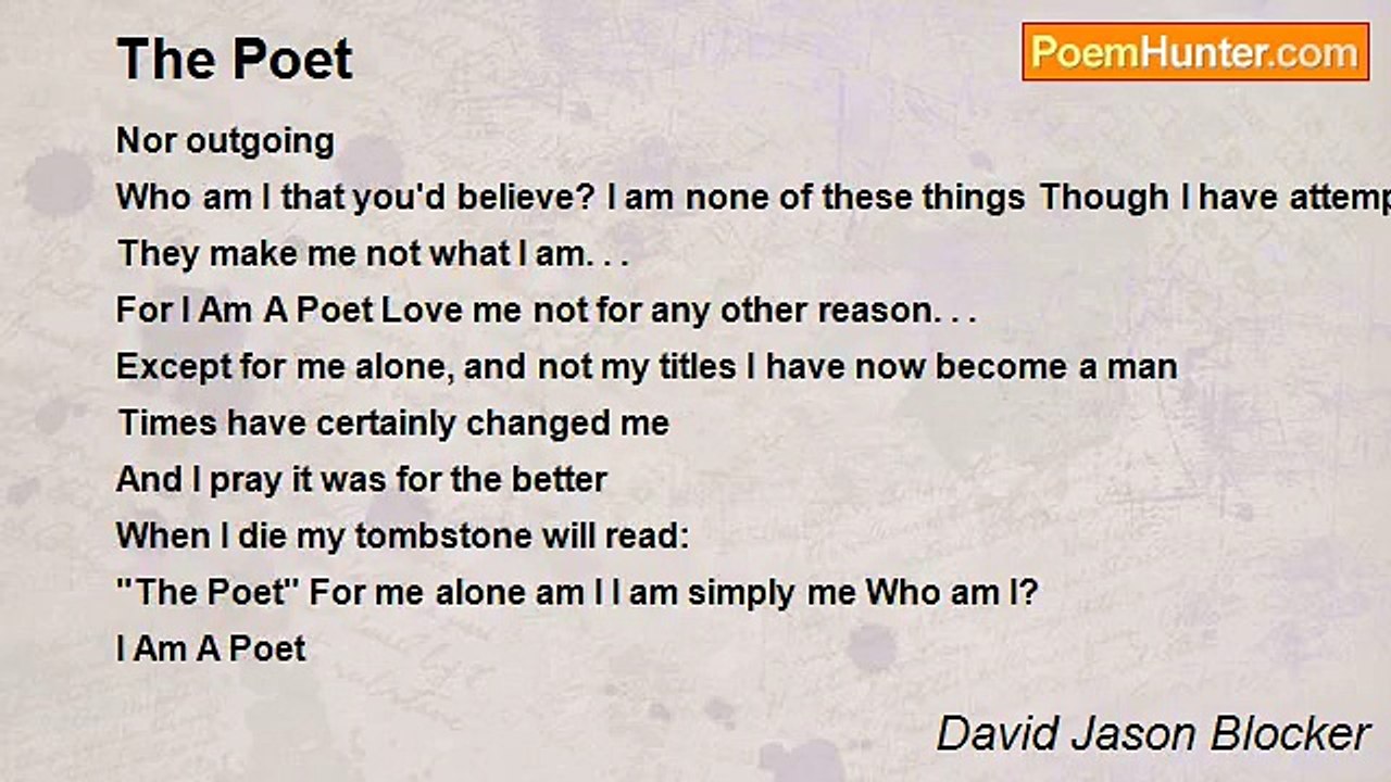 David Jason Blocker - The Poet