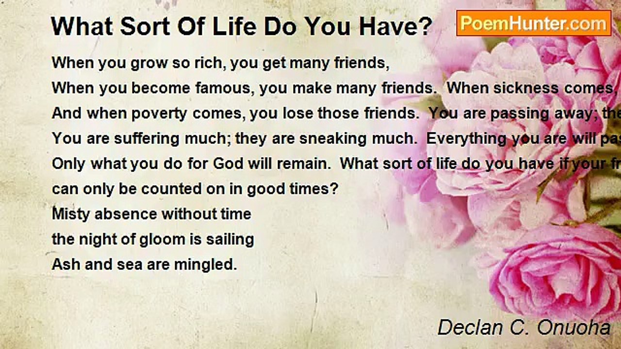 Declan C. Onuoha - What Sort Of Life Do You Have?