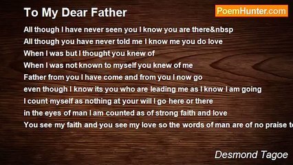 Desmond Tagoe - To My Dear Father