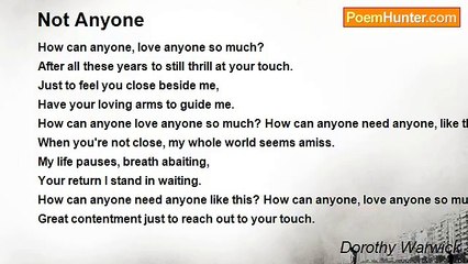 Dorothy Warwick - Not Anyone
