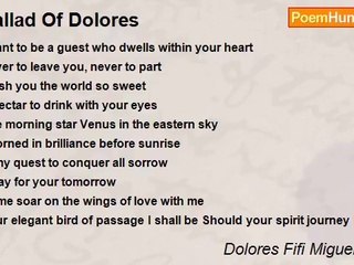 Dolores Fifi Miguel Beard - Ballad Of Dolores