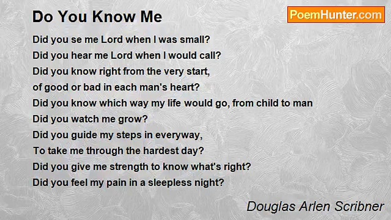 Douglas Arlen Scribner - Do You Know Me
