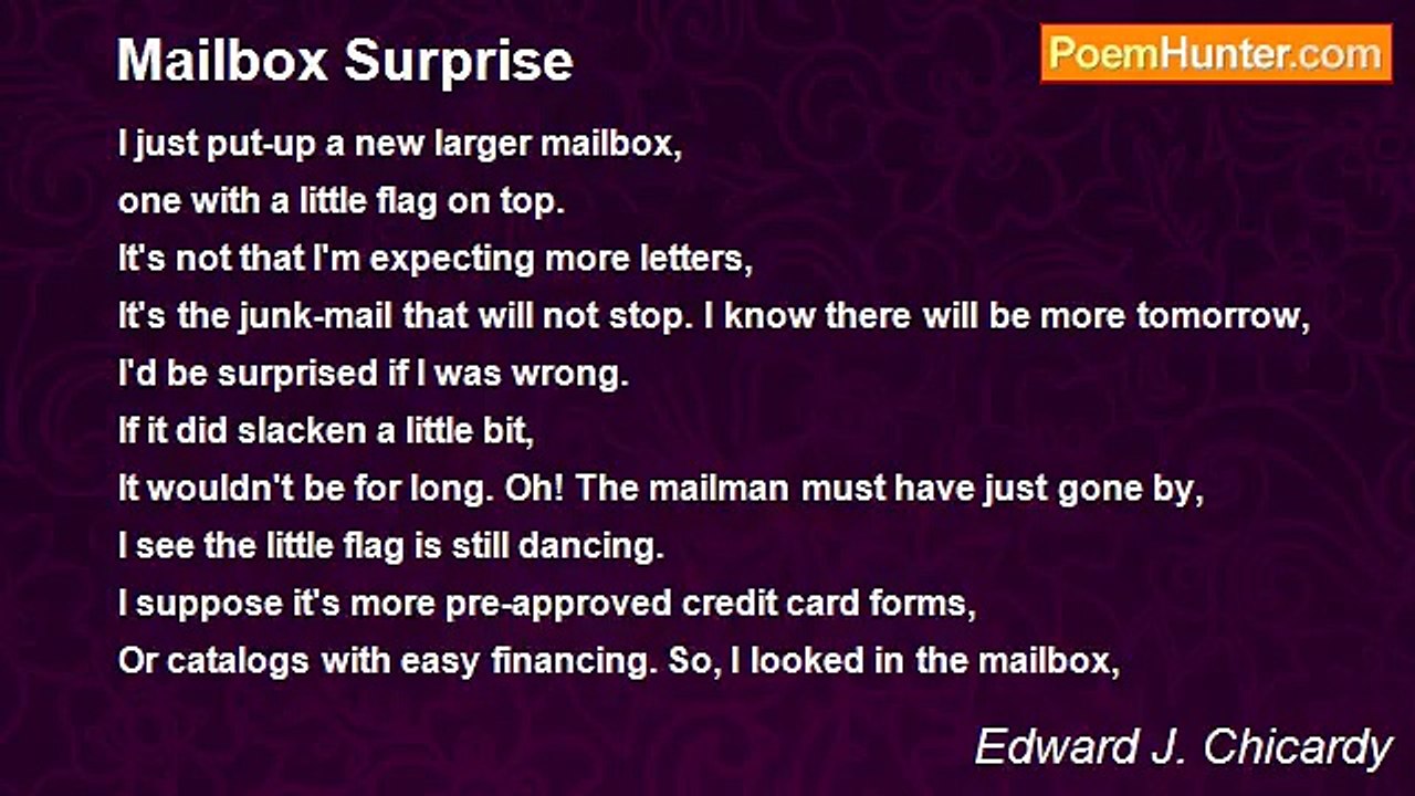 Edward J. Chicardy - Mailbox Surprise