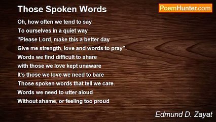 Edmund D. Zayat - Those Spoken Words