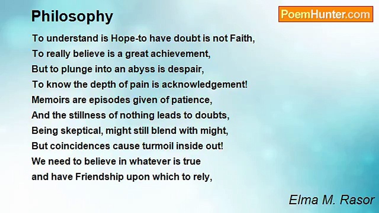 Elma M. Rasor - Philosophy