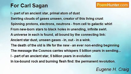 Eugene H. Craig - For Carl Sagan