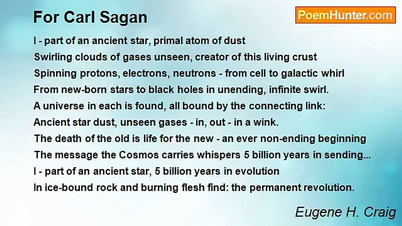 Eugene H. Craig - For Carl Sagan