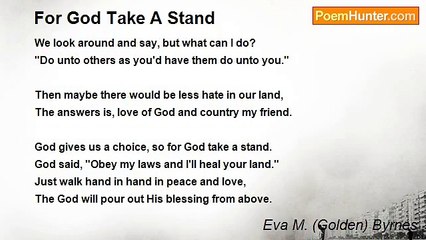 Eva M. (Golden) Byrnes - For God Take A Stand