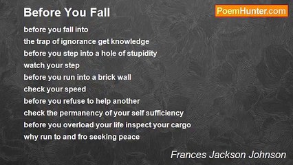 Frances Jackson Johnson - Before You Fall