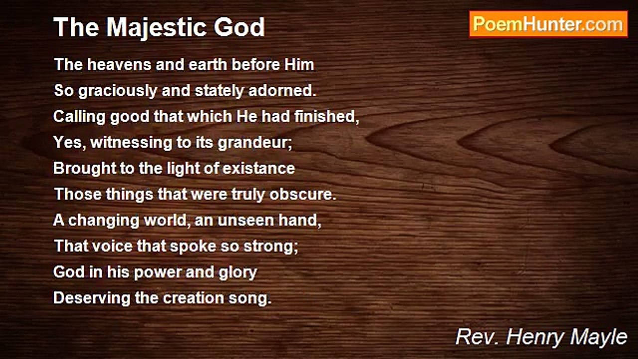 Rev. Henry Mayle - The Majestic God