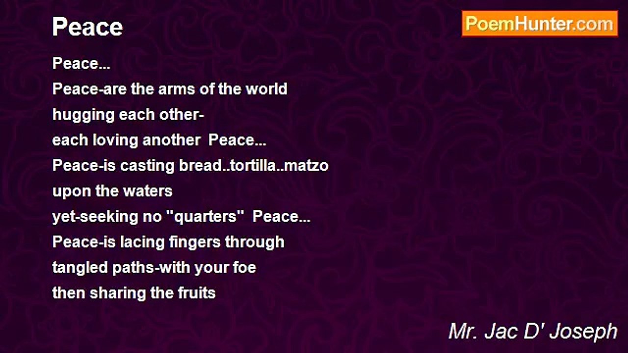 Mr. Jac D' Joseph - Peace