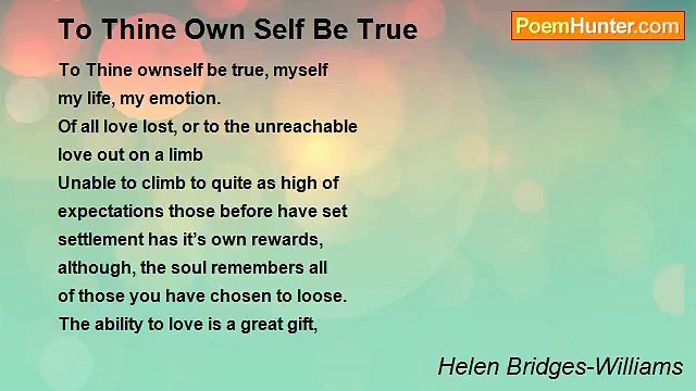 Helen Bridges-Williams - To Thine Own Self Be True