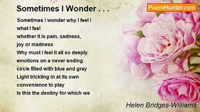 Helen Bridges-Williams - Sometimes I Wonder . . .