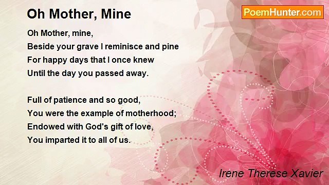Irene Therese Xavier - Oh Mother, Mine