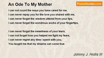 Johnny J. Hollis III - An Ode To My Mother
