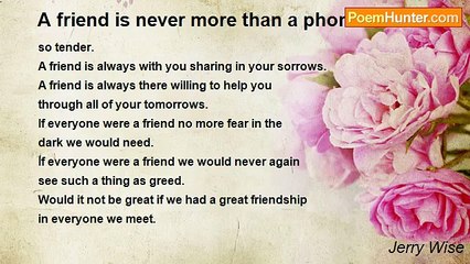 Jerry Wise - A friend is never more than a phone