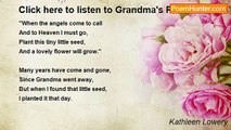 Kathleen Lowery - Click here to listen to Grandma's Rose