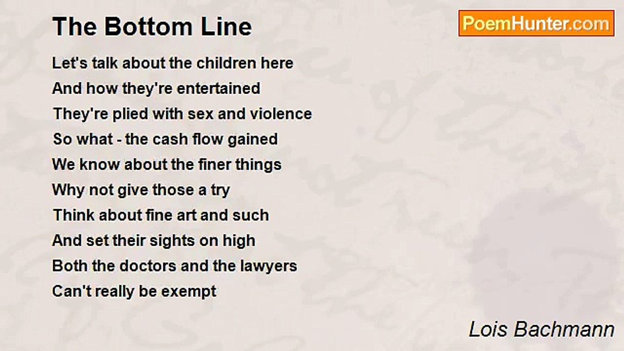 Lois Bachmann - The Bottom Line