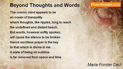 Maria Forster DeJ - Beyond Thoughts and Words