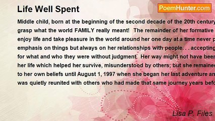 Lisa P. Files - Life Well Spent