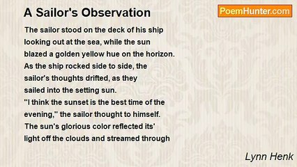 Lynn Henk - A Sailor's Observation