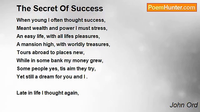 John Ord - The Secret Of Success
