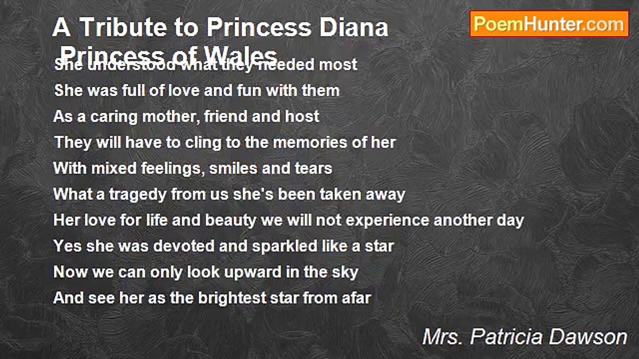 Mrs. Patricia Dawson - A Tribute to Princess Diana Princess of Wales