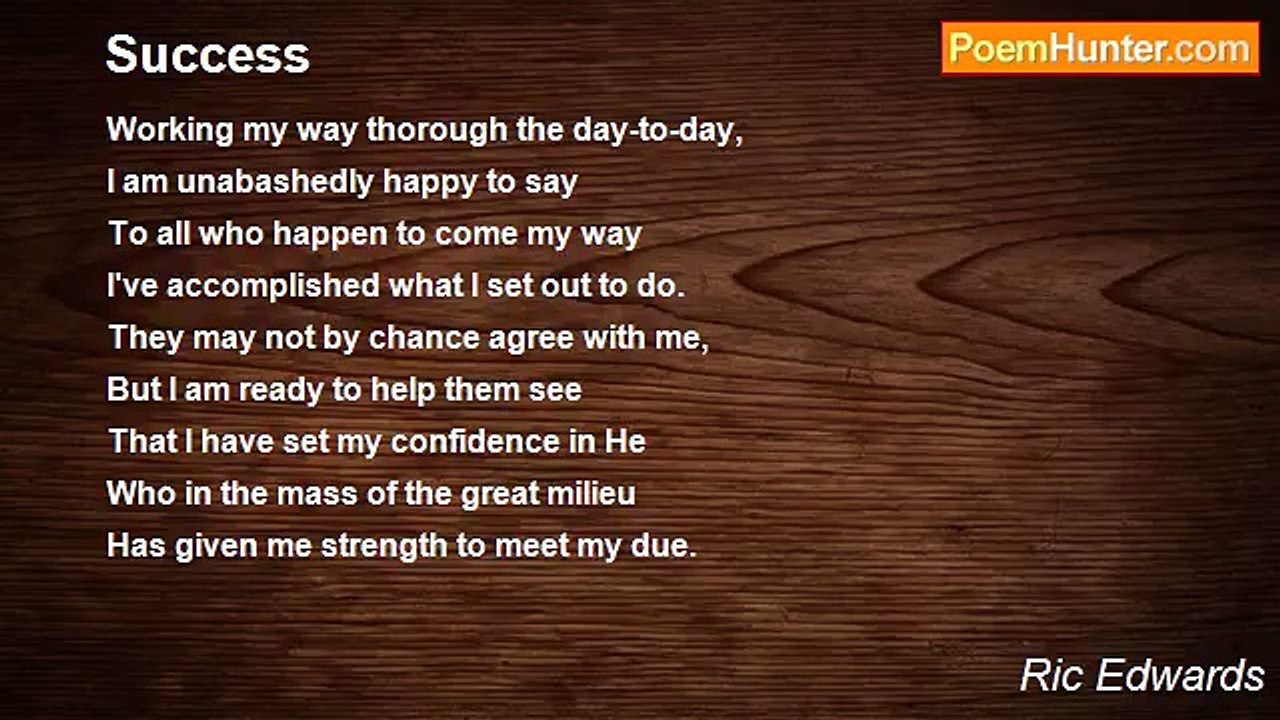Ric Edwards - Success