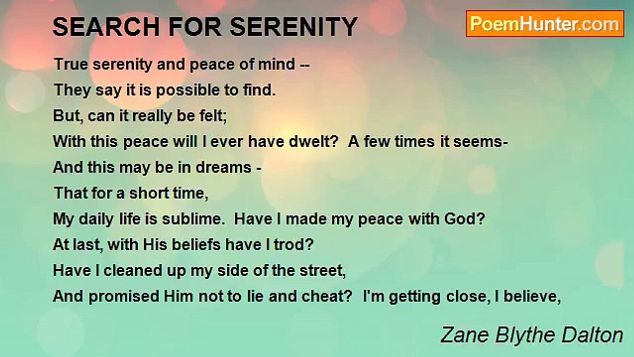 Zane Blythe Dalton - SEARCH FOR SERENITY