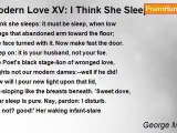 George Meredith - Modern Love XV: I Think She Sleeps